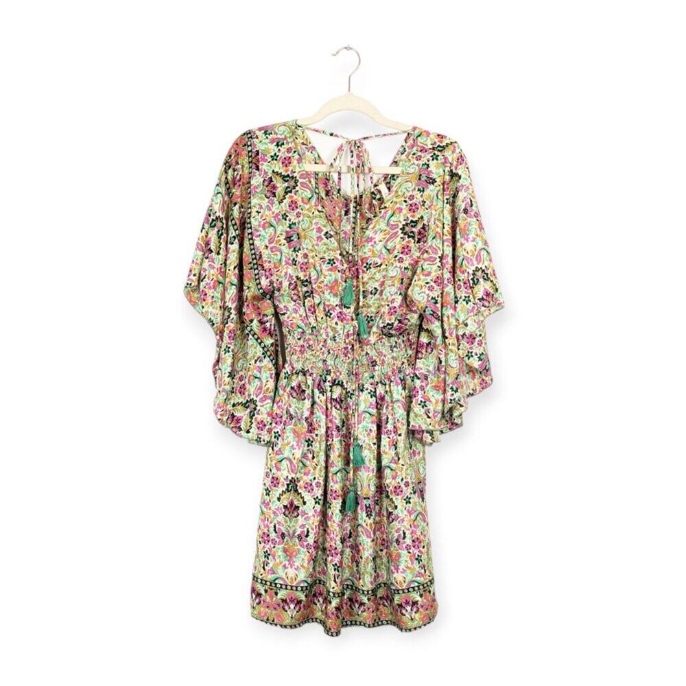 NWT Raga Multicolor Tassle Kimono Mini Dress